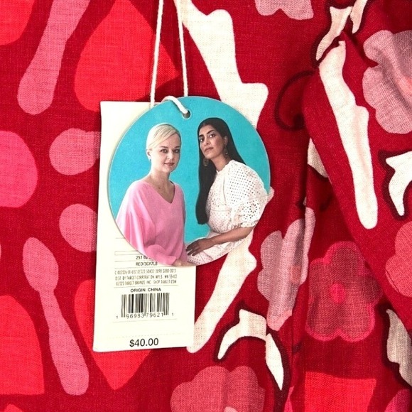 Rhode x Target Zinnia Floral Midi Dress Red Bell Sleeve Size 20 NWT - Picture 7 of 10